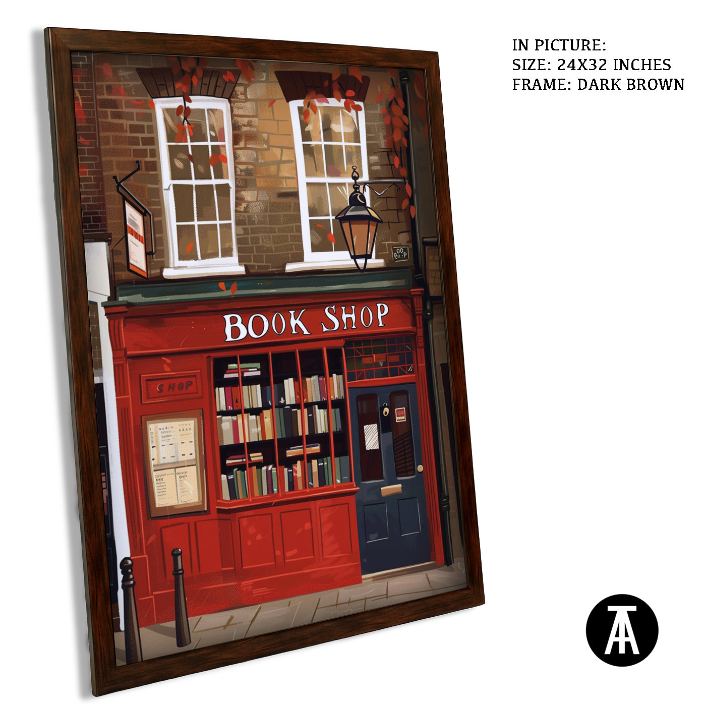 Artwork in Dark Brown Frame
