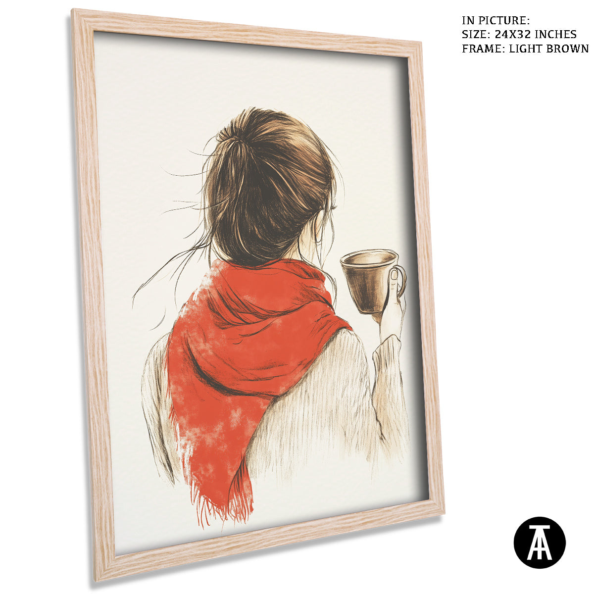 Artwork in Dark Brown Frame