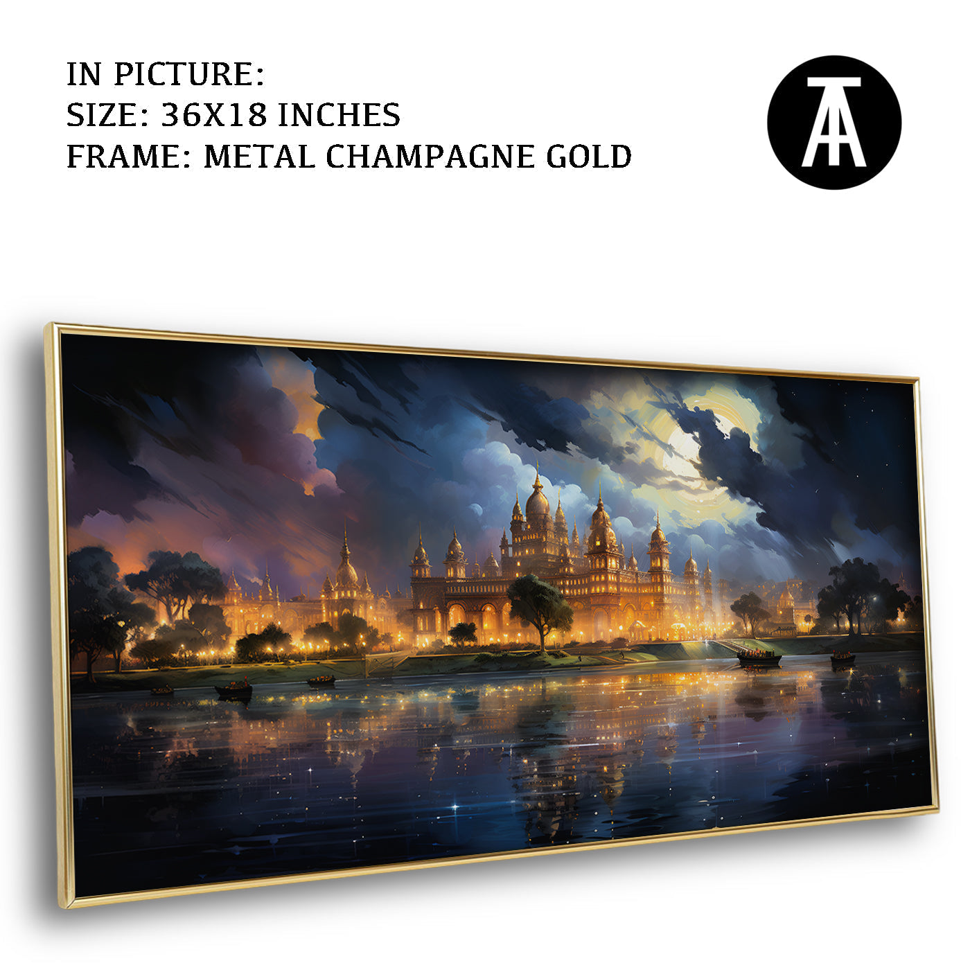 Artwork in Light Brown Frame