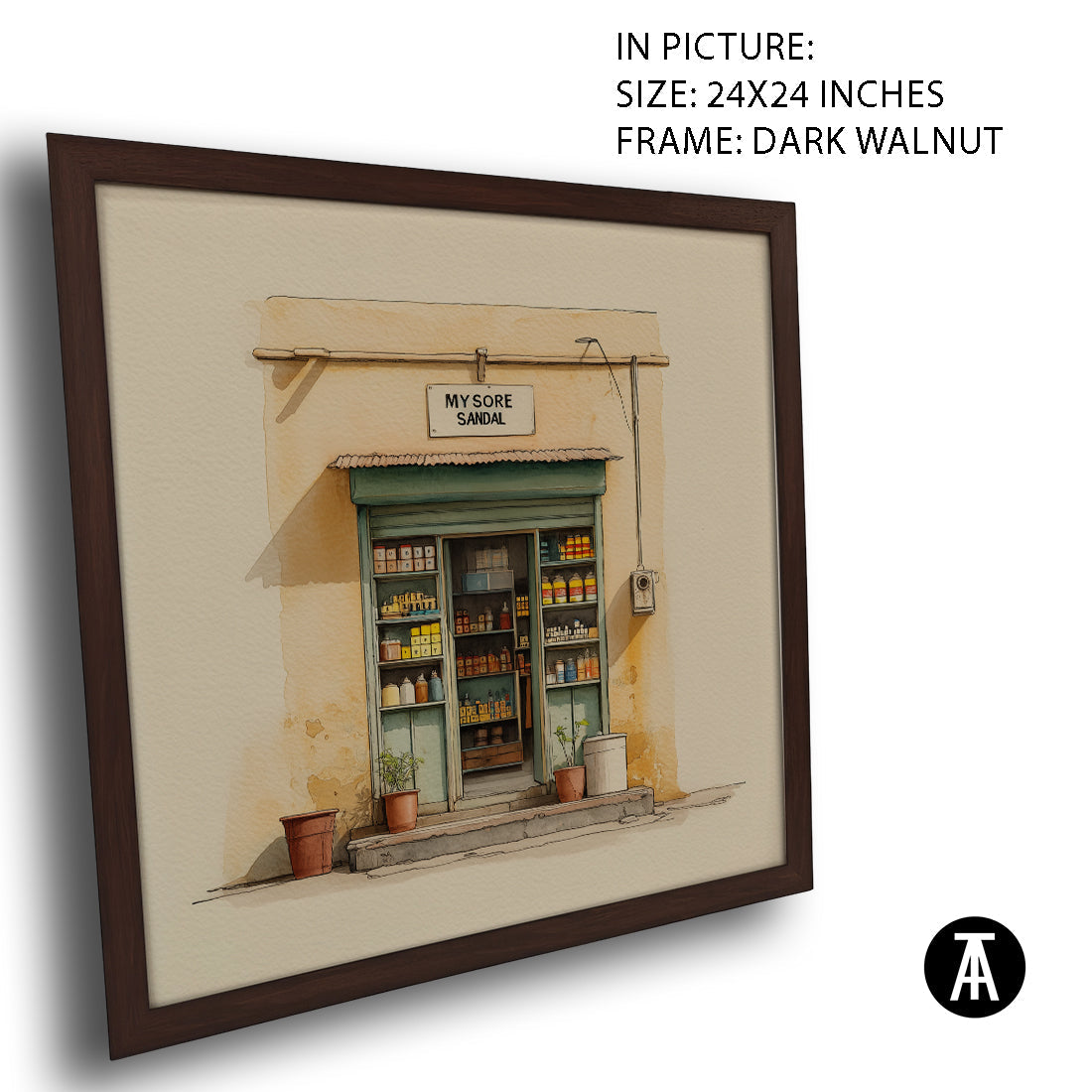 Artwork in Dark Walnut Frame