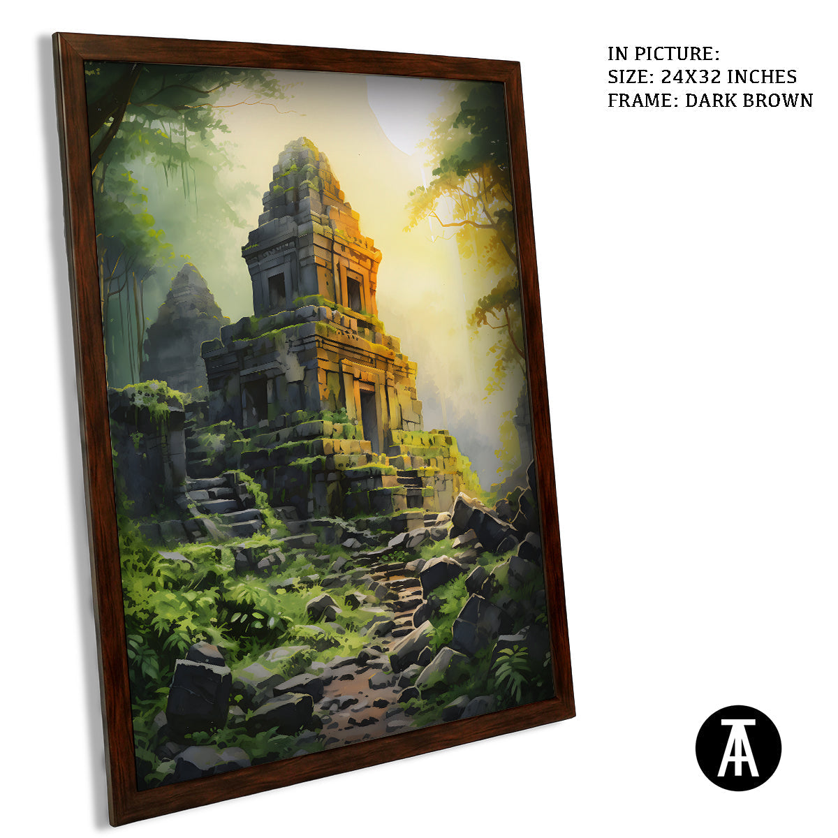 Sample Artwork in Dark Brown Frame