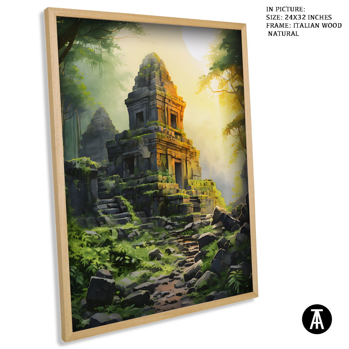 Sample Artwork in Italian Wood Framing Natural