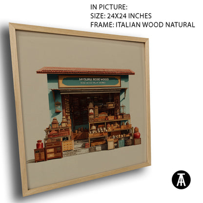 Artwork in Natural Wood Frame