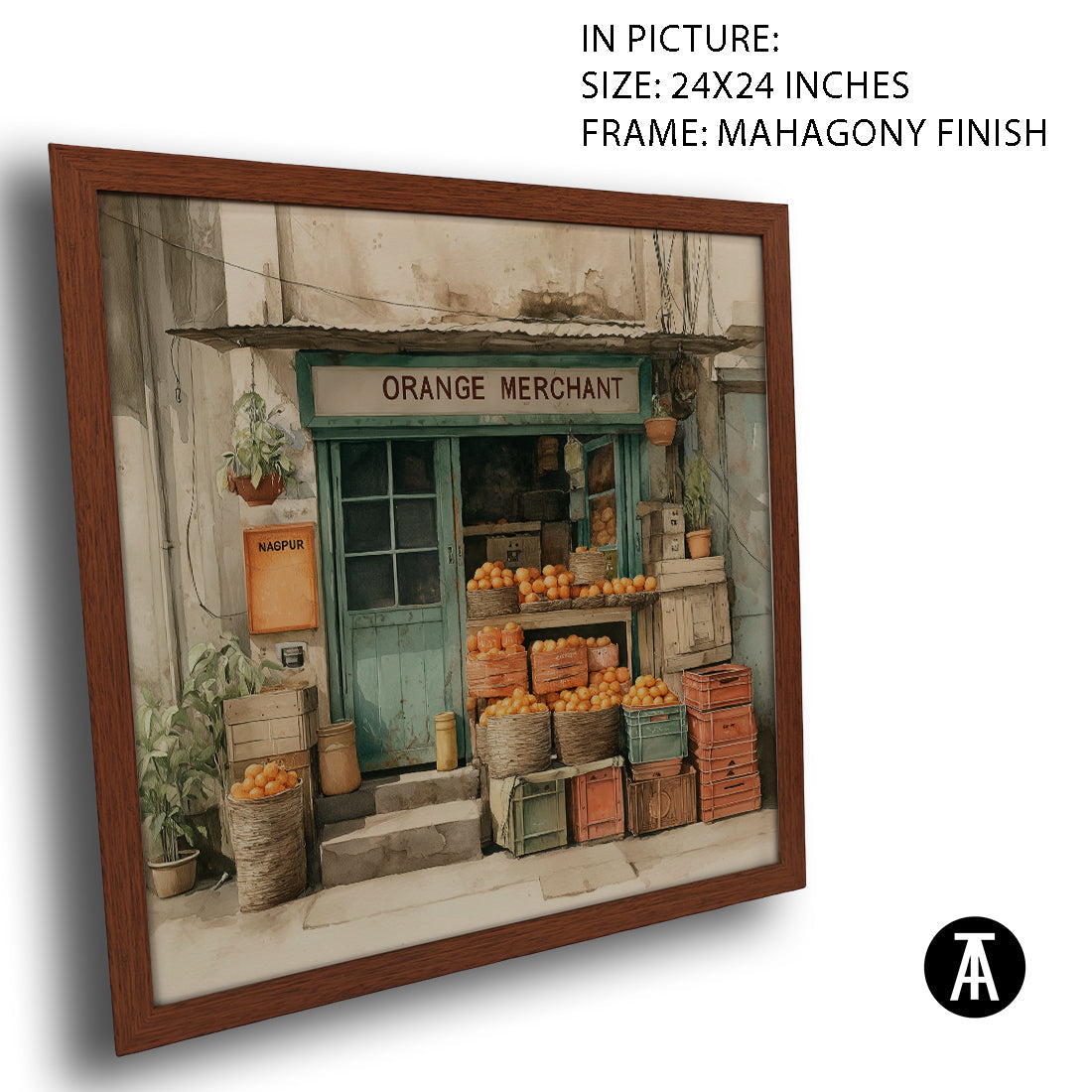 Artwork in Mahogany Finish Frame