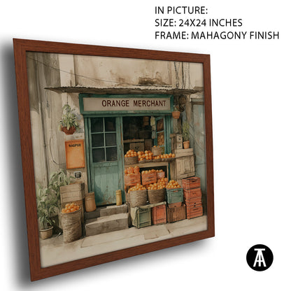 Artwork in Mahogany Finish Frame