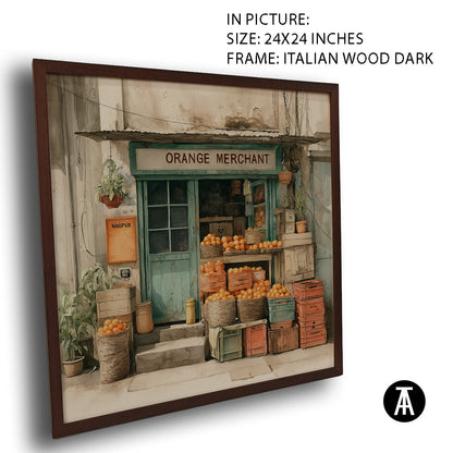 Artwork in Dark Wood Frame