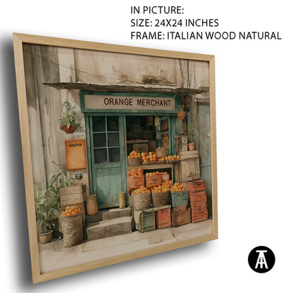 Artwork in Natural Wood Frame