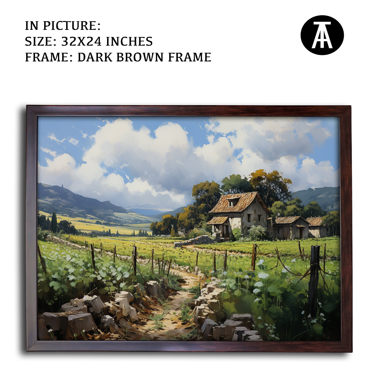 Artwork in Metal Champagne Gold Frame