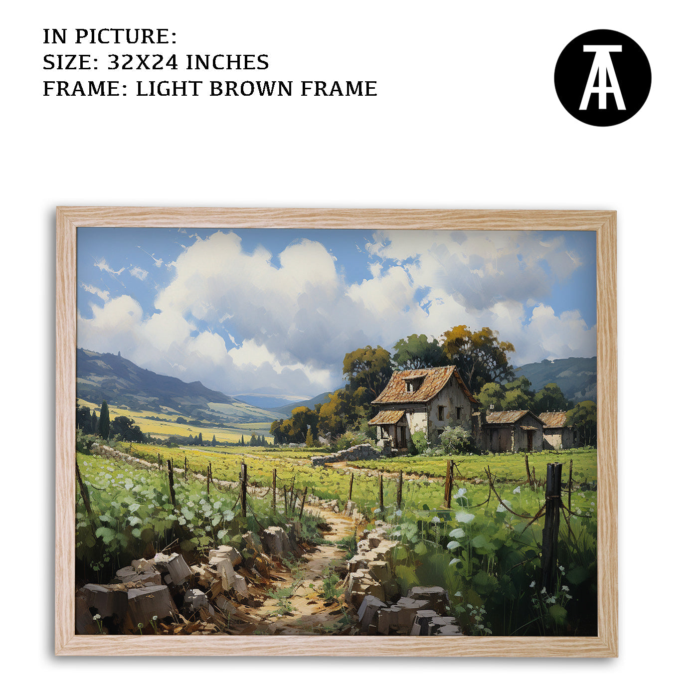 Artwork in Dark Brown Frame