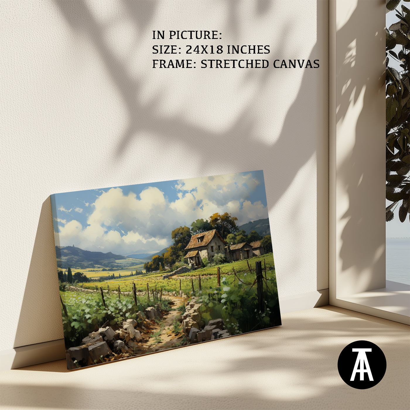 Artwork in Natural Wood Frame