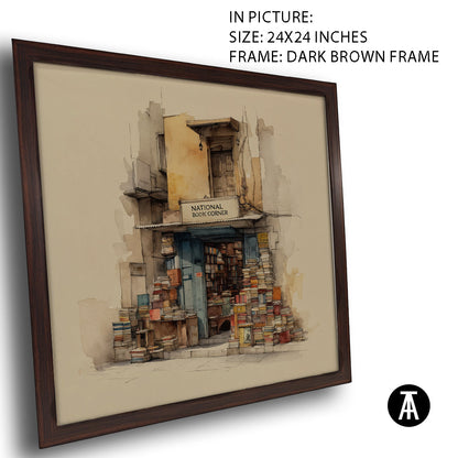 Artwork in Dark Brown Frame