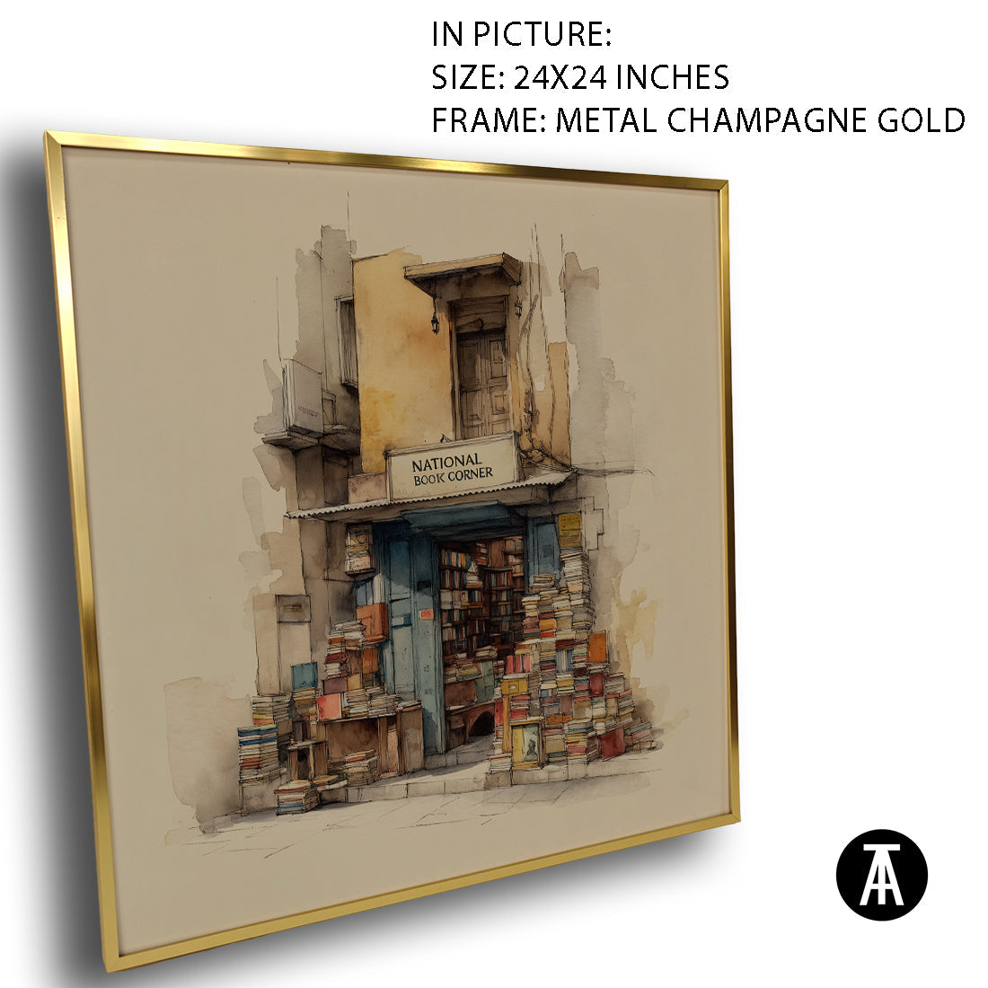 Artwork in Metal Champagne Gold Frame
