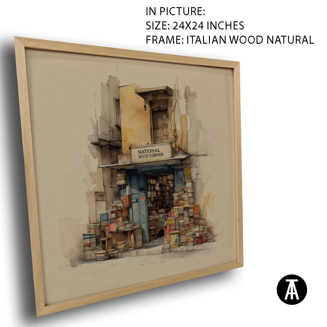 Artwork in Natural Wood Frame