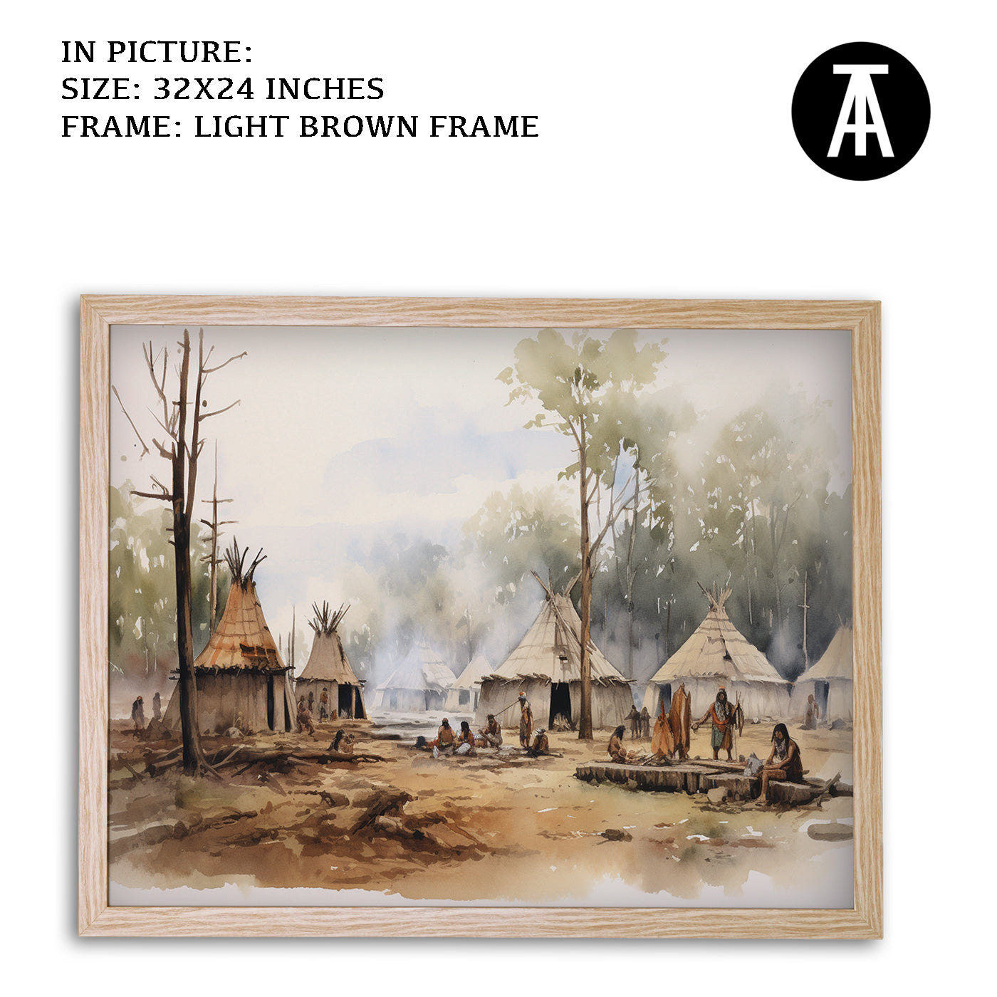 Artwork in Dark Brown Frame