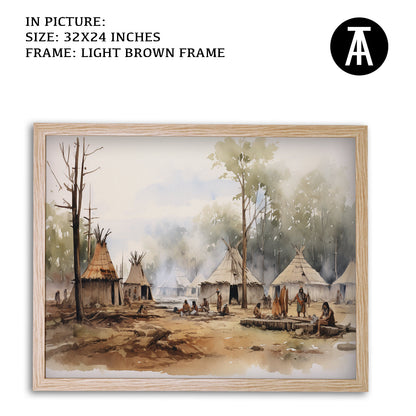 Artwork in Dark Brown Frame