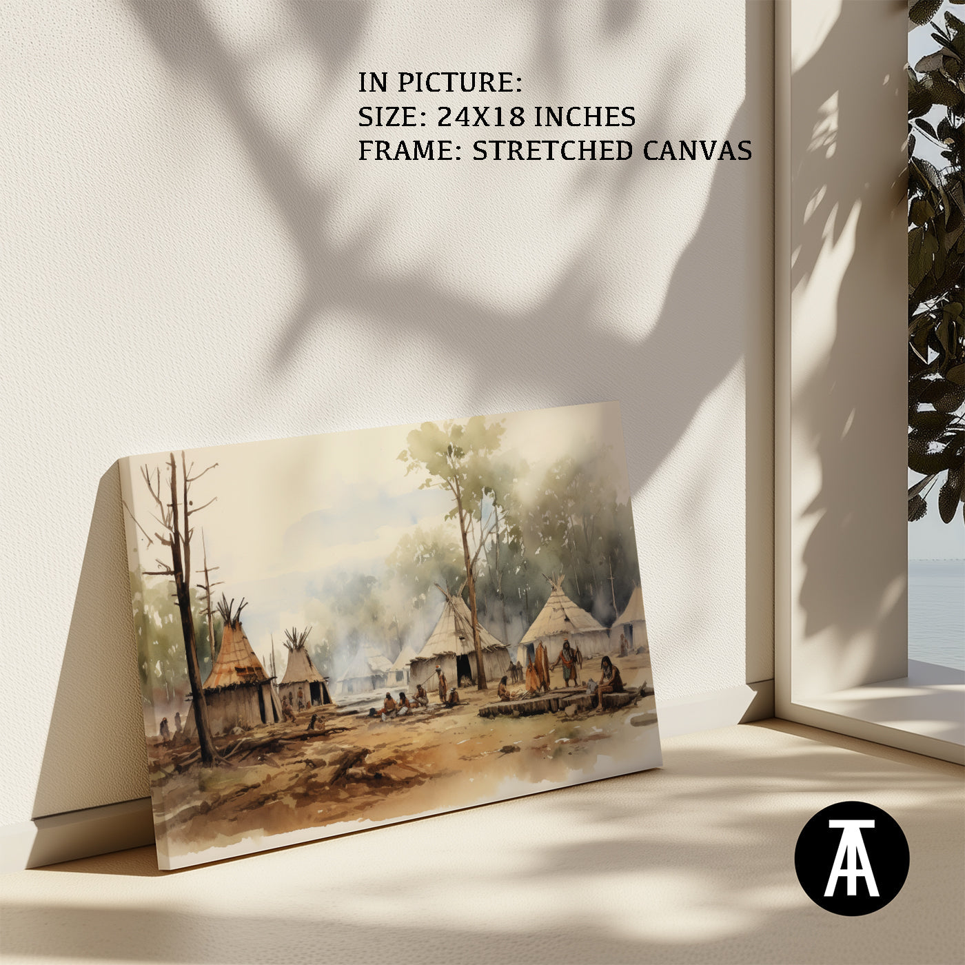 Artwork in Natural Wood Frame
