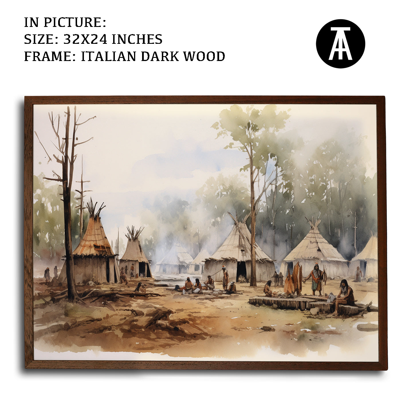 Artwork in Dark Wood Frame