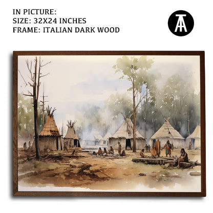 Artwork in Dark Wood Frame