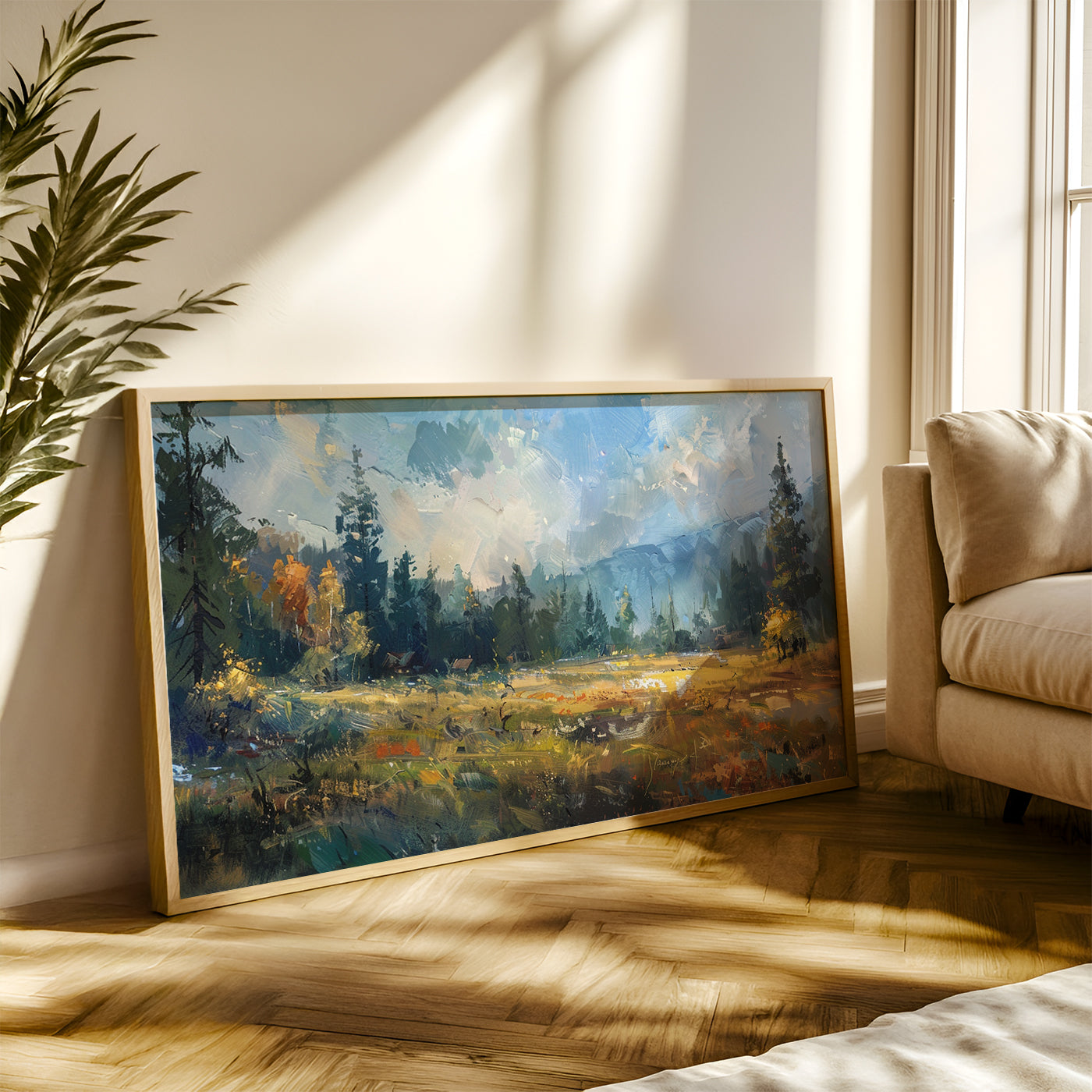 Modern Art Painting in a Lifestyle Setting