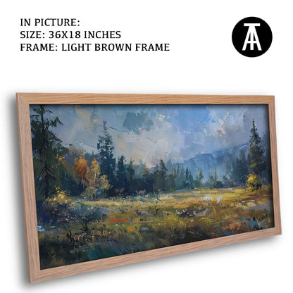 Artwork in Dark Brown Frame