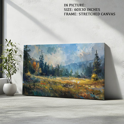 Artwork in Natural Wood Frame