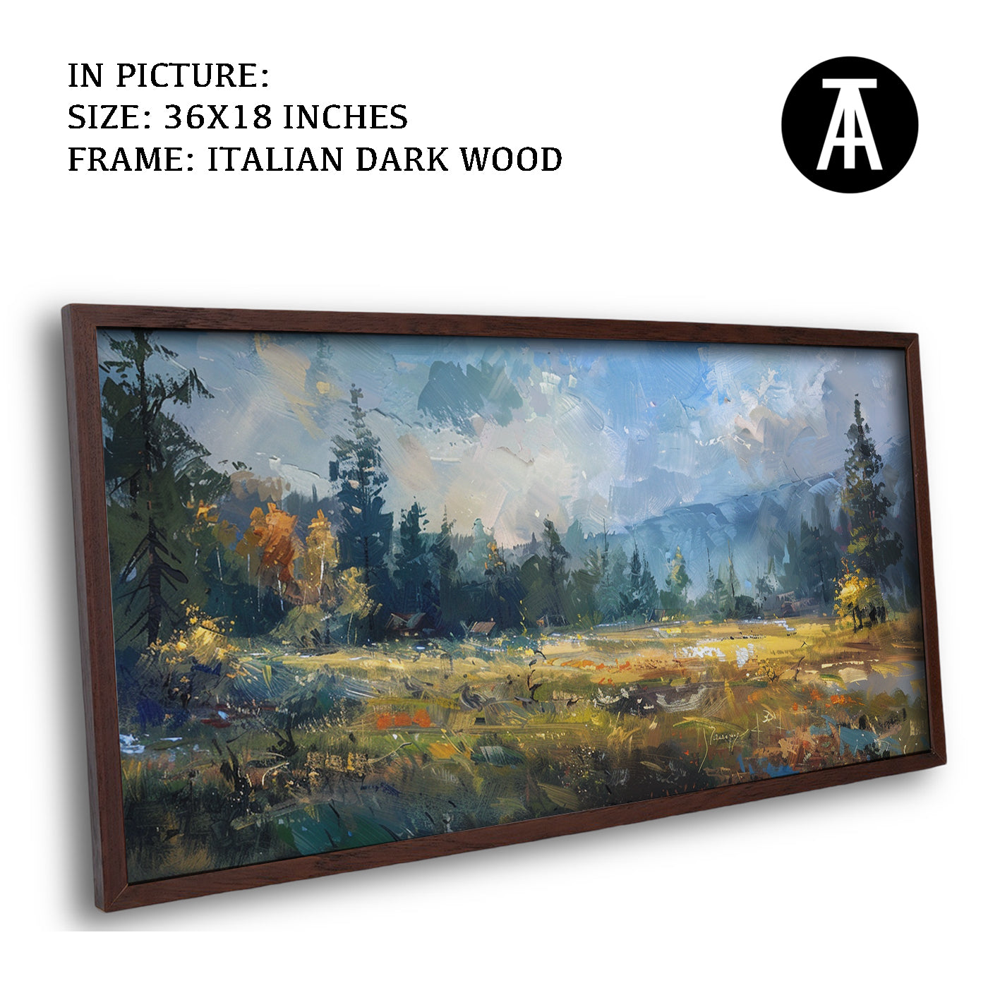 Artwork in Dark Wood Frame