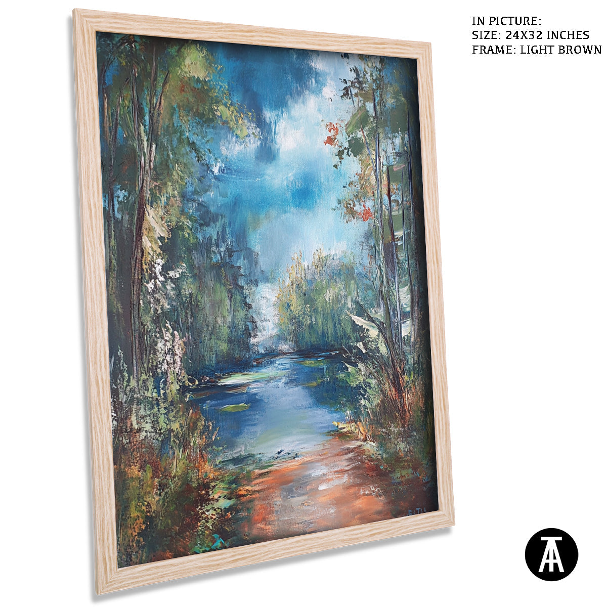 Artwork in Dark Brown Frame