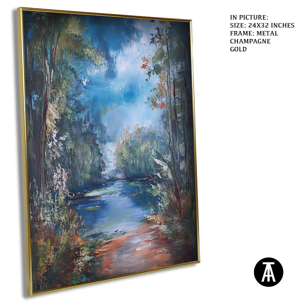 Artwork in Light Brown Frame
