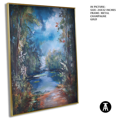 Artwork in Light Brown Frame