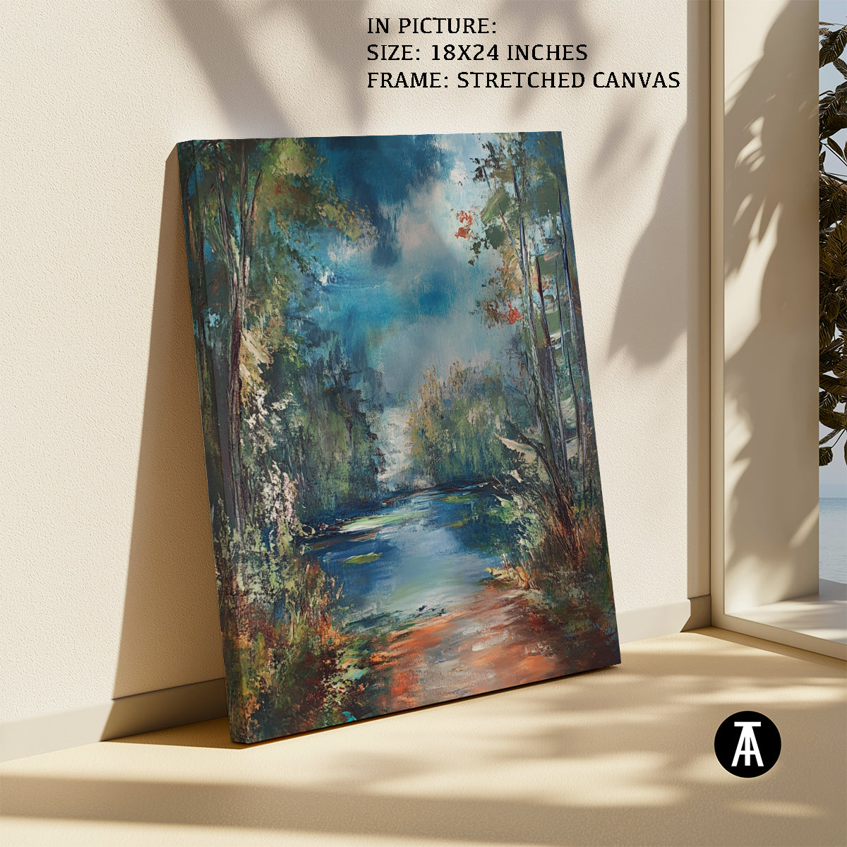 Artwork in Natural Wood Frame