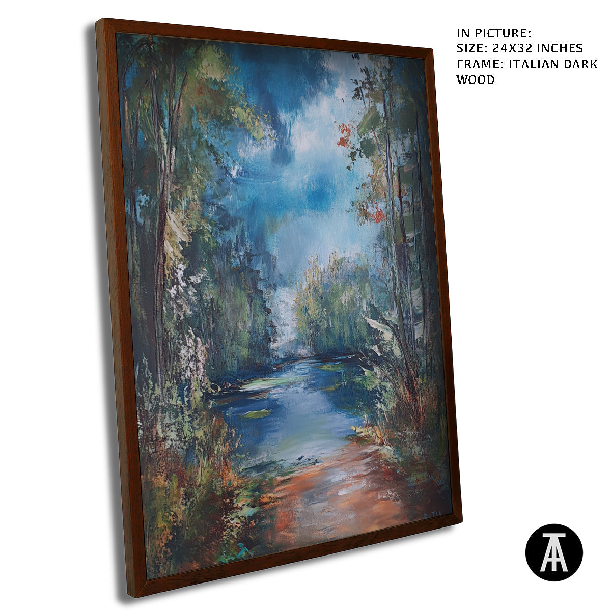 Artwork in Dark Wood Frame