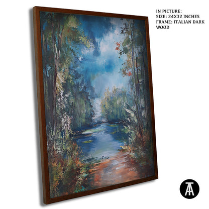 Artwork in Dark Wood Frame