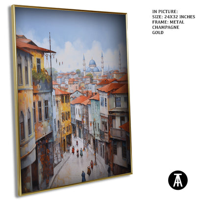 Artwork in Light Brown Frame