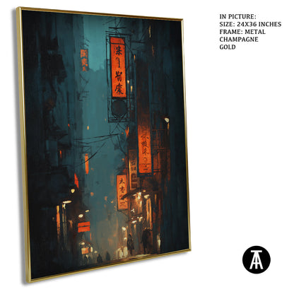 Artwork in Light Brown Frame