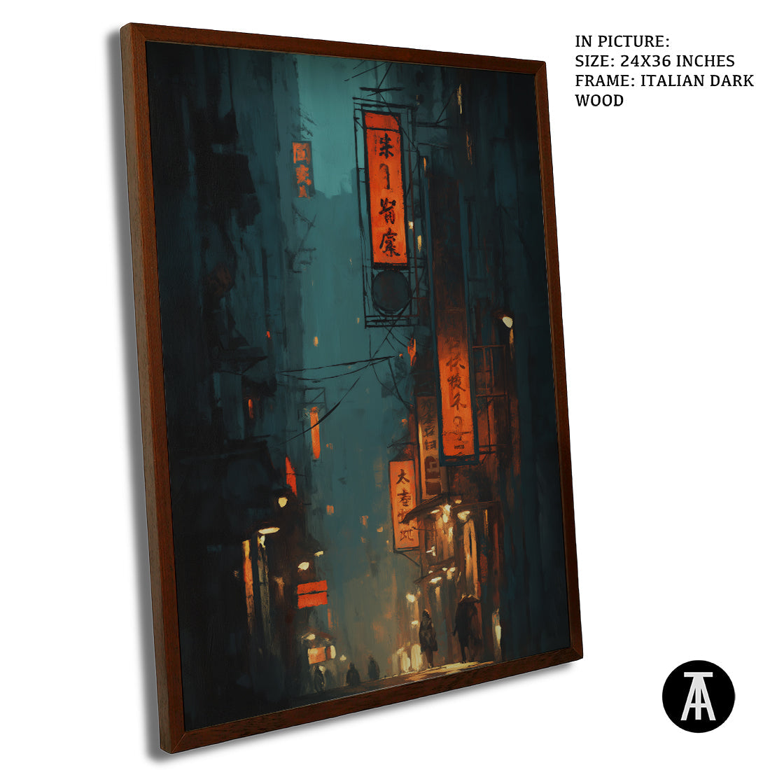 Artwork in Dark Brown Frame