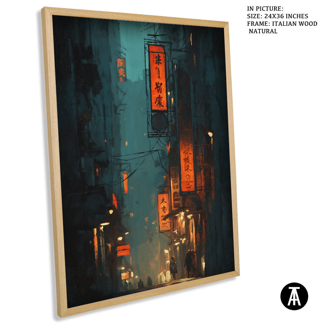 Artwork in Dark Wood Frame