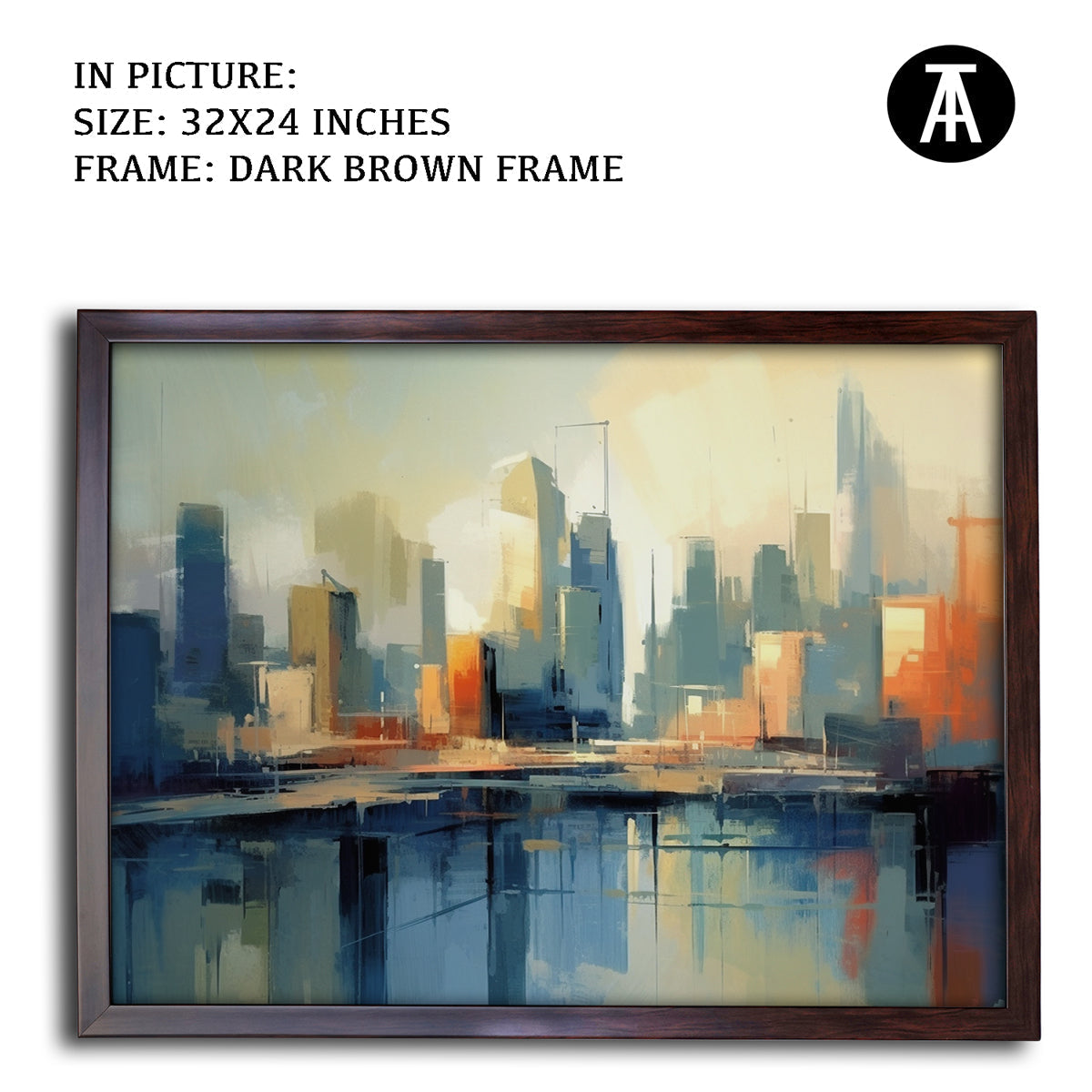 Artwork in Metal Champagne Gold Frame