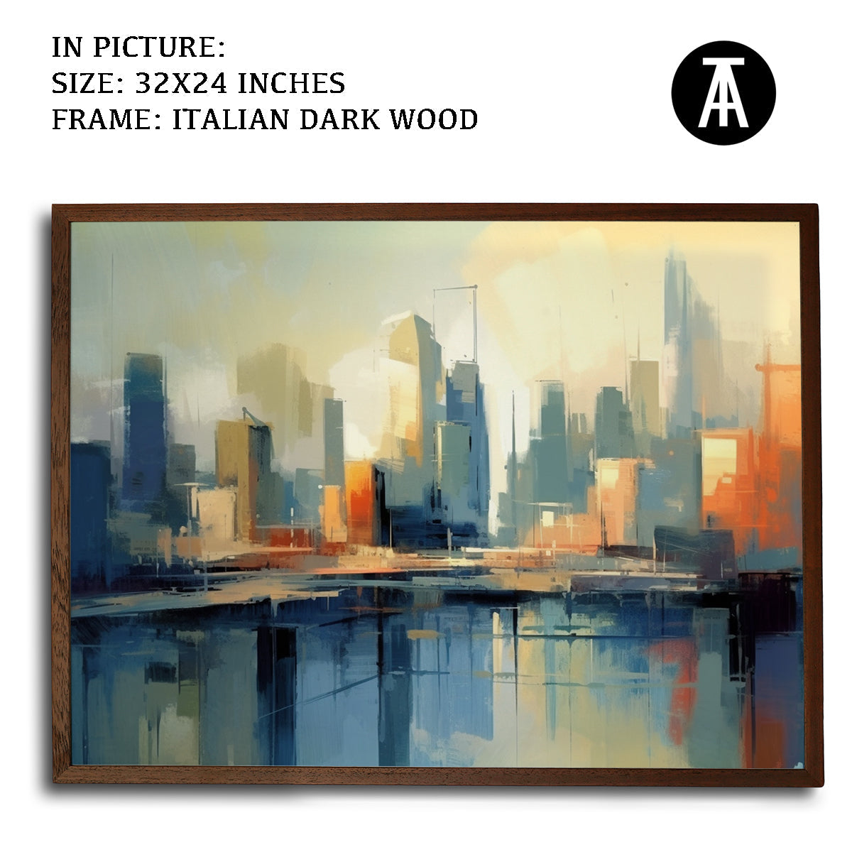 Artwork in Dark Wood Frame