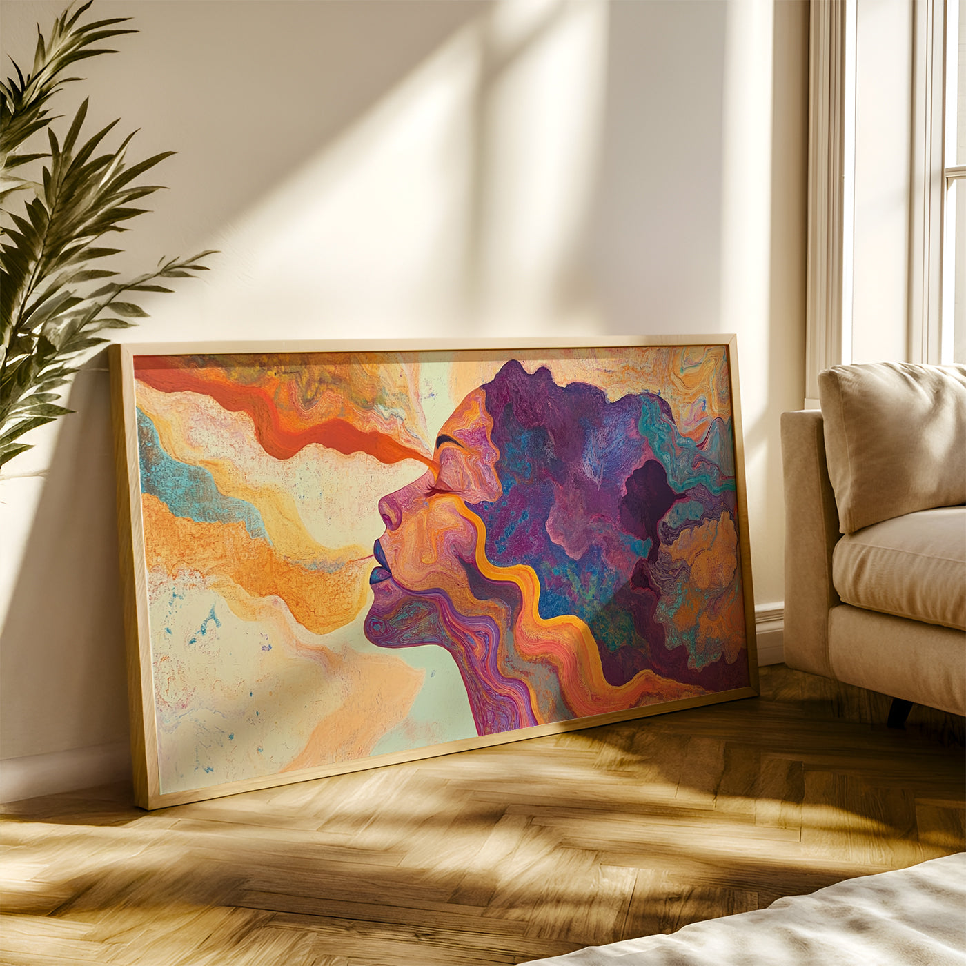 Modern Art Painting in a Lifestyle Setting