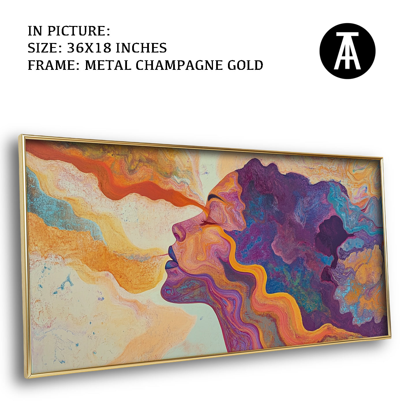 Artwork in Light Brown Frame