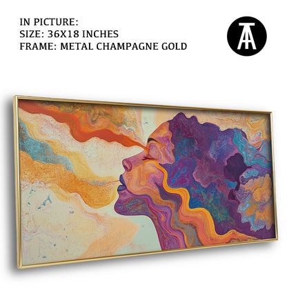 Artwork in Light Brown Frame