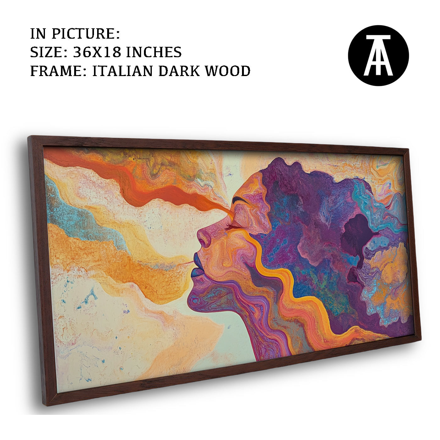 Artwork in Dark Wood Frame