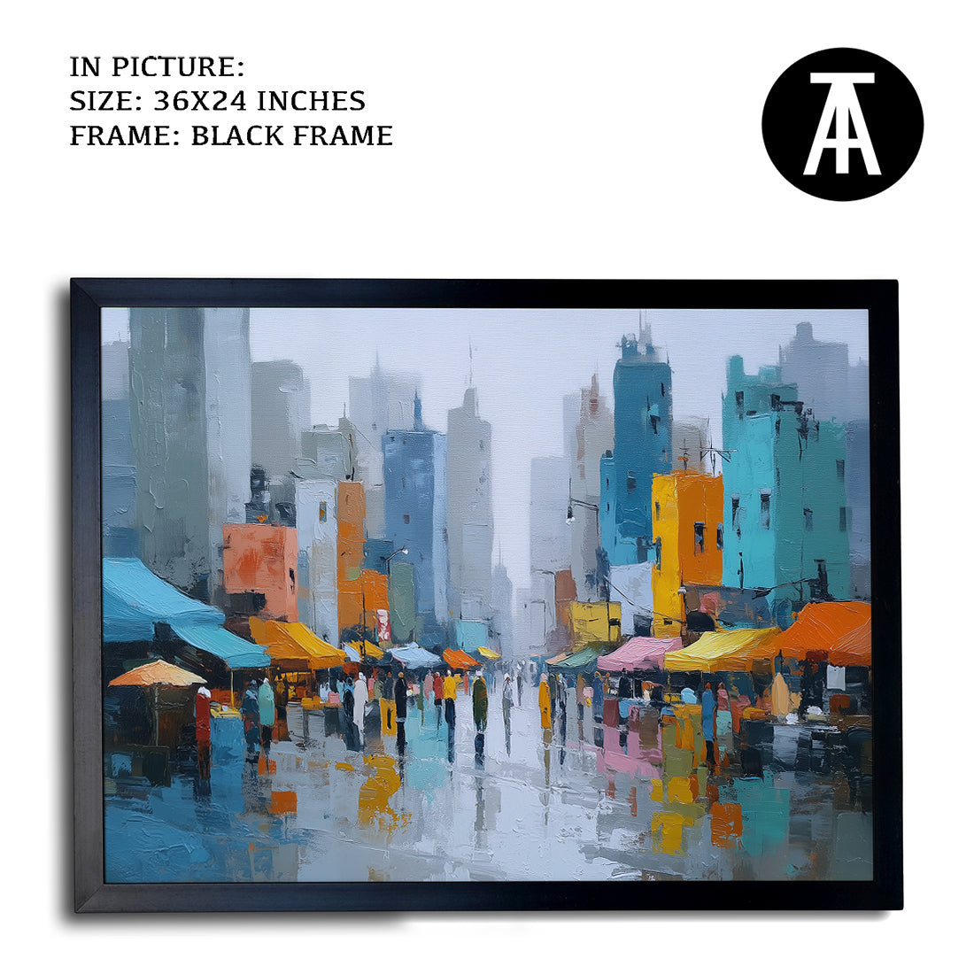 Artwork in Metal Champagne Gold Frame