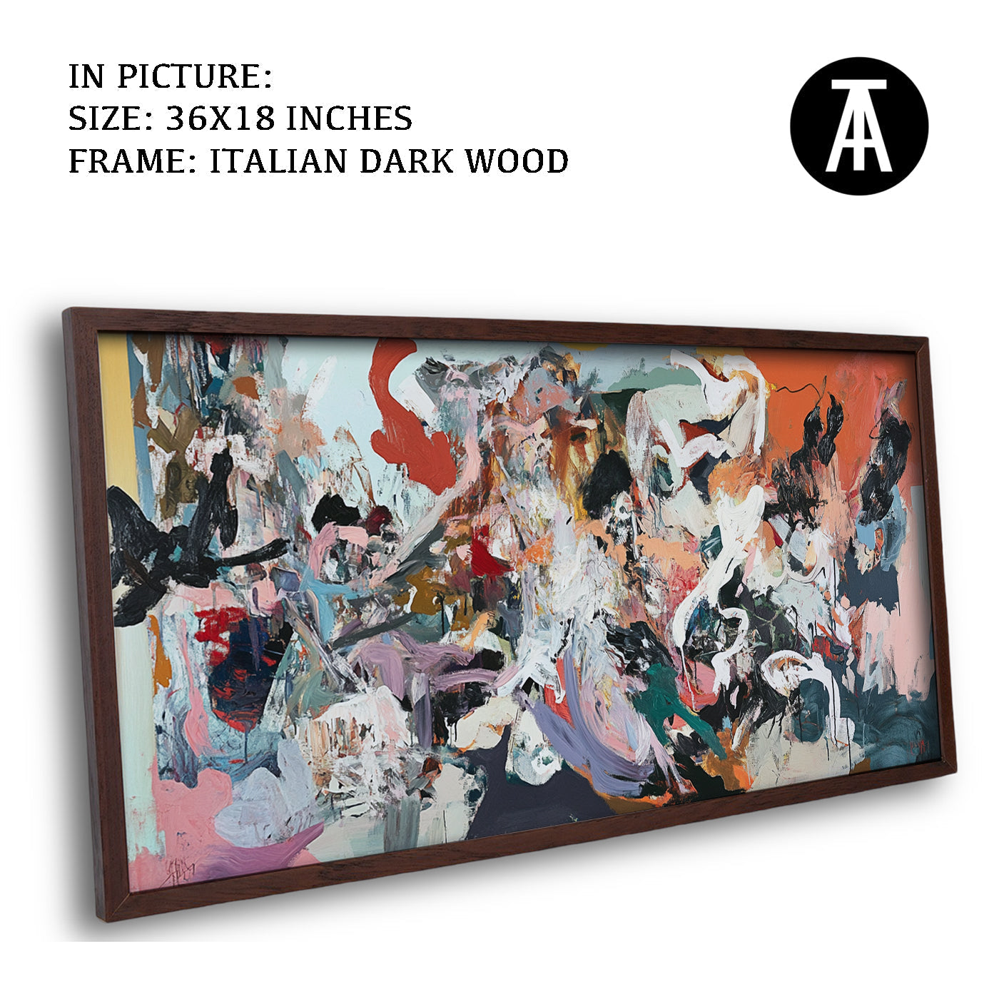 Artwork in Dark Wood Frame