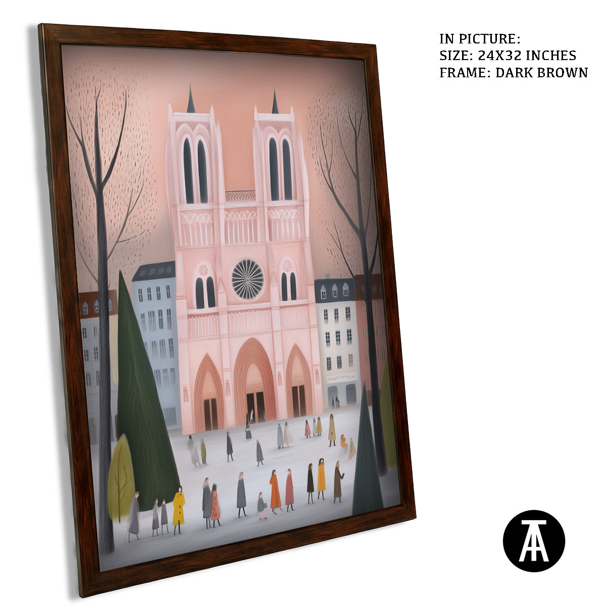 Artwork in Dark Brown Frame
