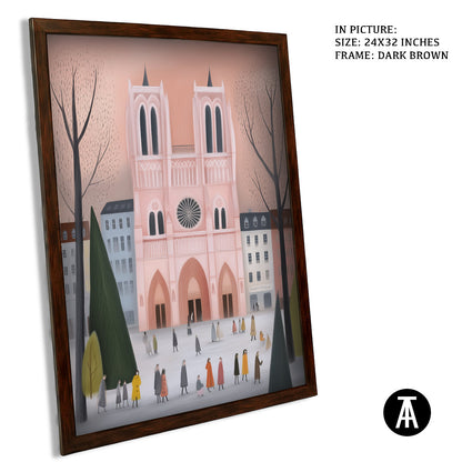 Artwork in Dark Brown Frame