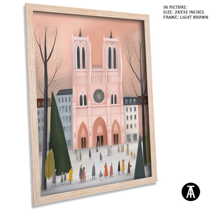 Artwork in Light Brown Frame