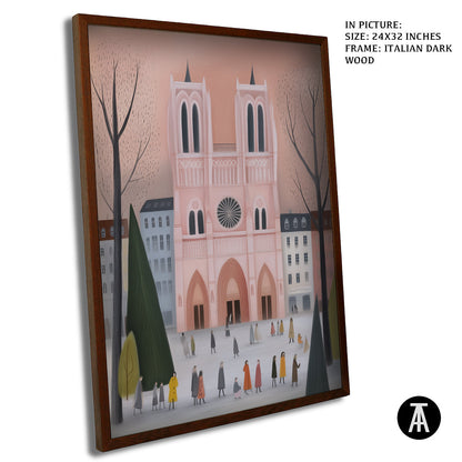 Artwork in Dark Wood Frame