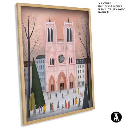 Artwork in Natural Wood Frame