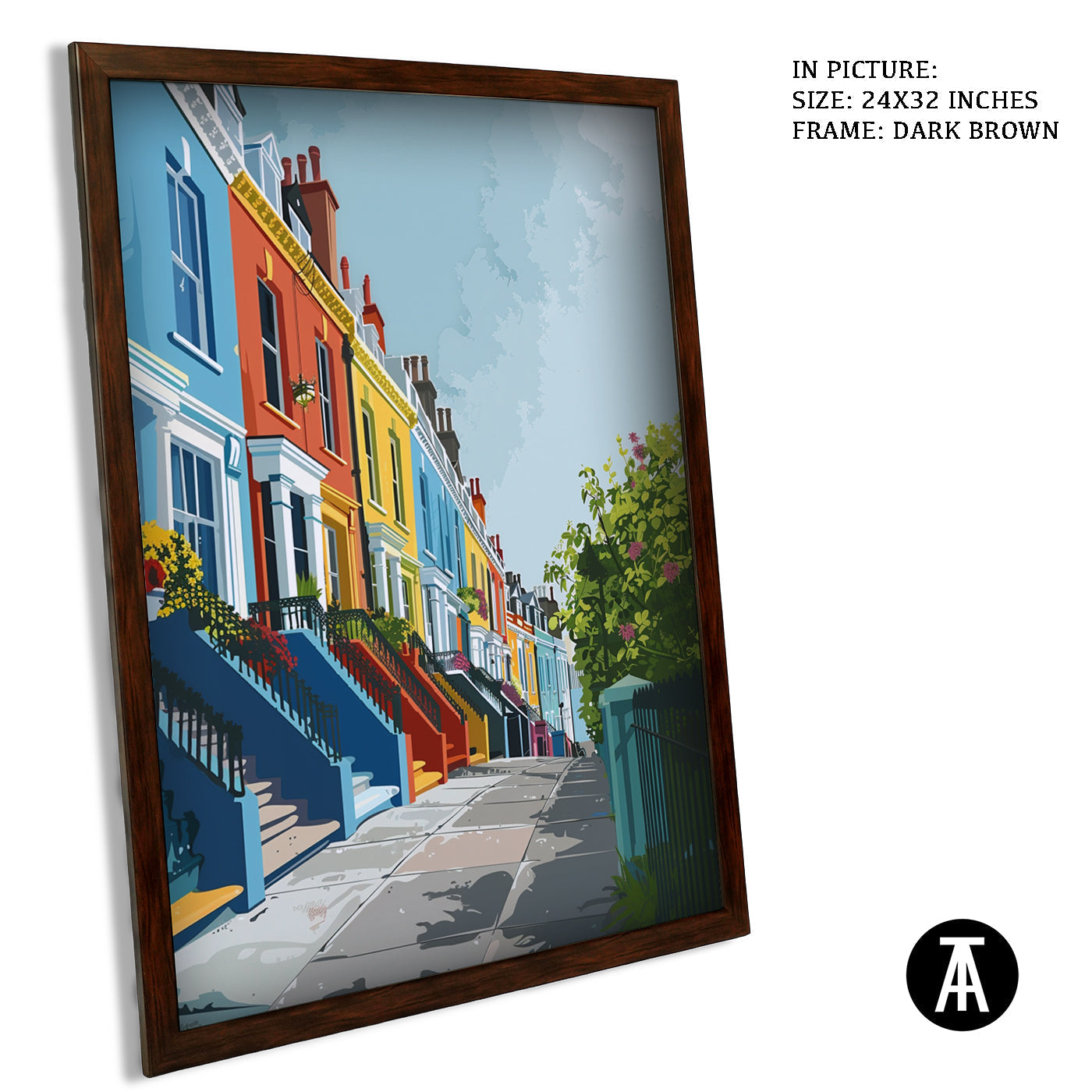 Artwork in Dark Brown Frame